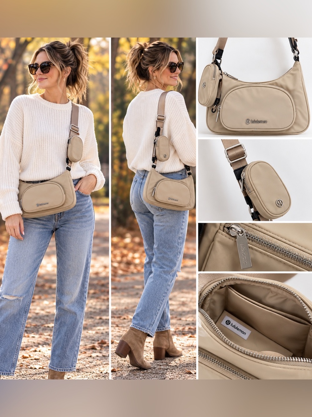 Lululemon Crossbody with Nano Pouch 2L Cream/Beige Shoulder Bag
